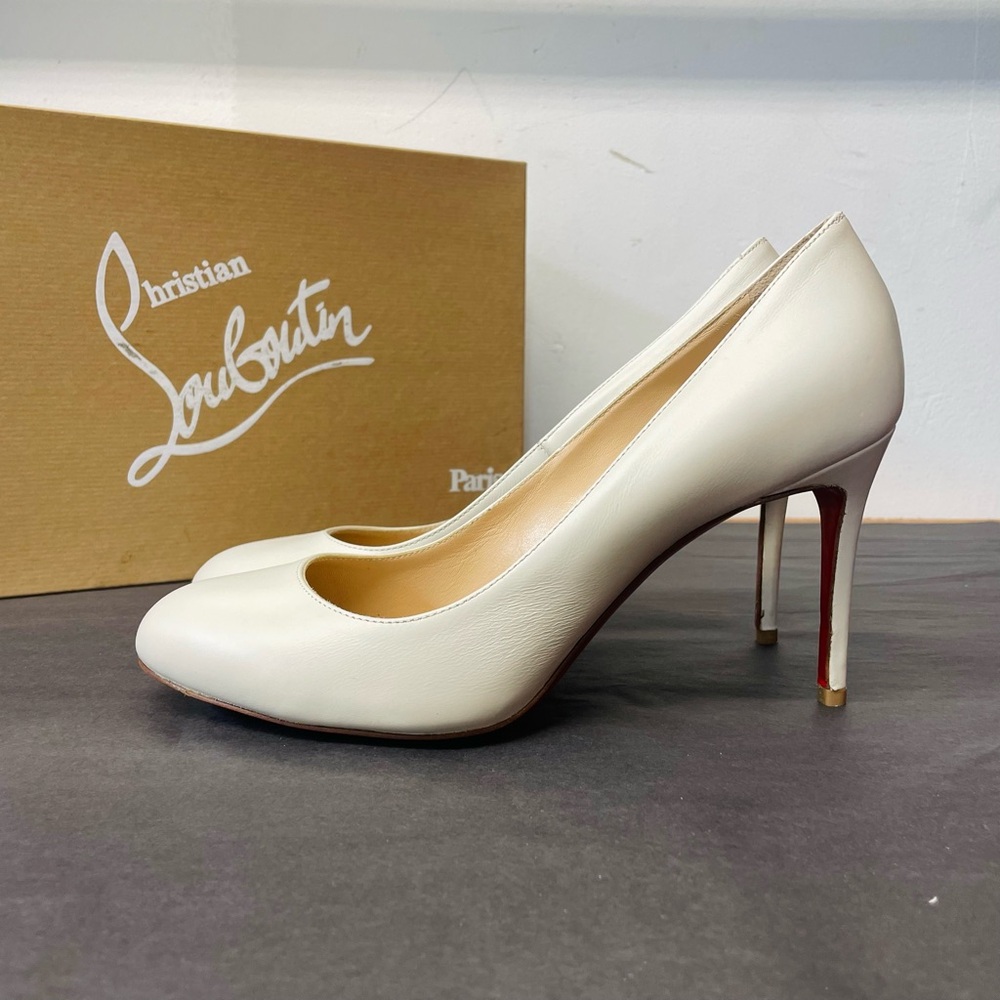 Christian Louboutin Fifi Off White 85 mm Round toe Pumps size 38 - Picture 4 of 13